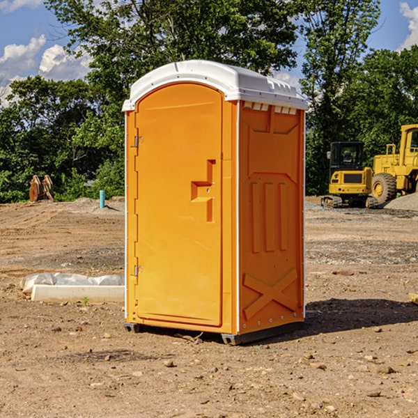 how often are the porta potties cleaned and serviced during a rental period in Edmundson